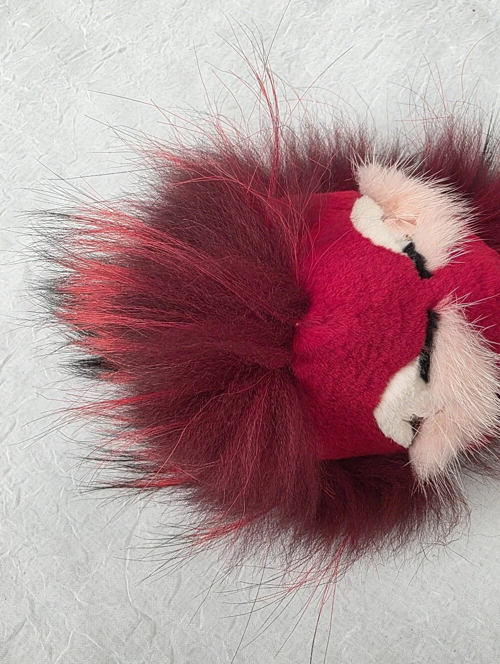 Auth Fendi Fur Monster Pom Bag/Key Charm